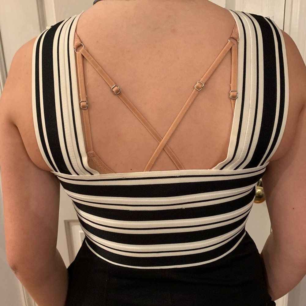 Anthropologie Maeve Black & White Bandage Top Dress Size 4 - Picture 3 of 6